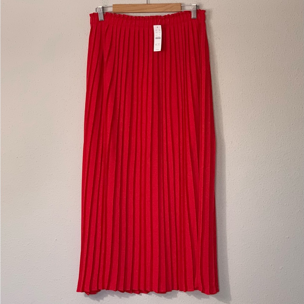 J. Crew Red Pleated Maxi Skirt - Picture 5 of 12